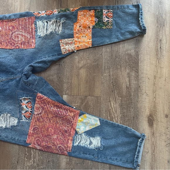 Free People Zappa Harem Patchwork Jeans - Picture 11 of 15